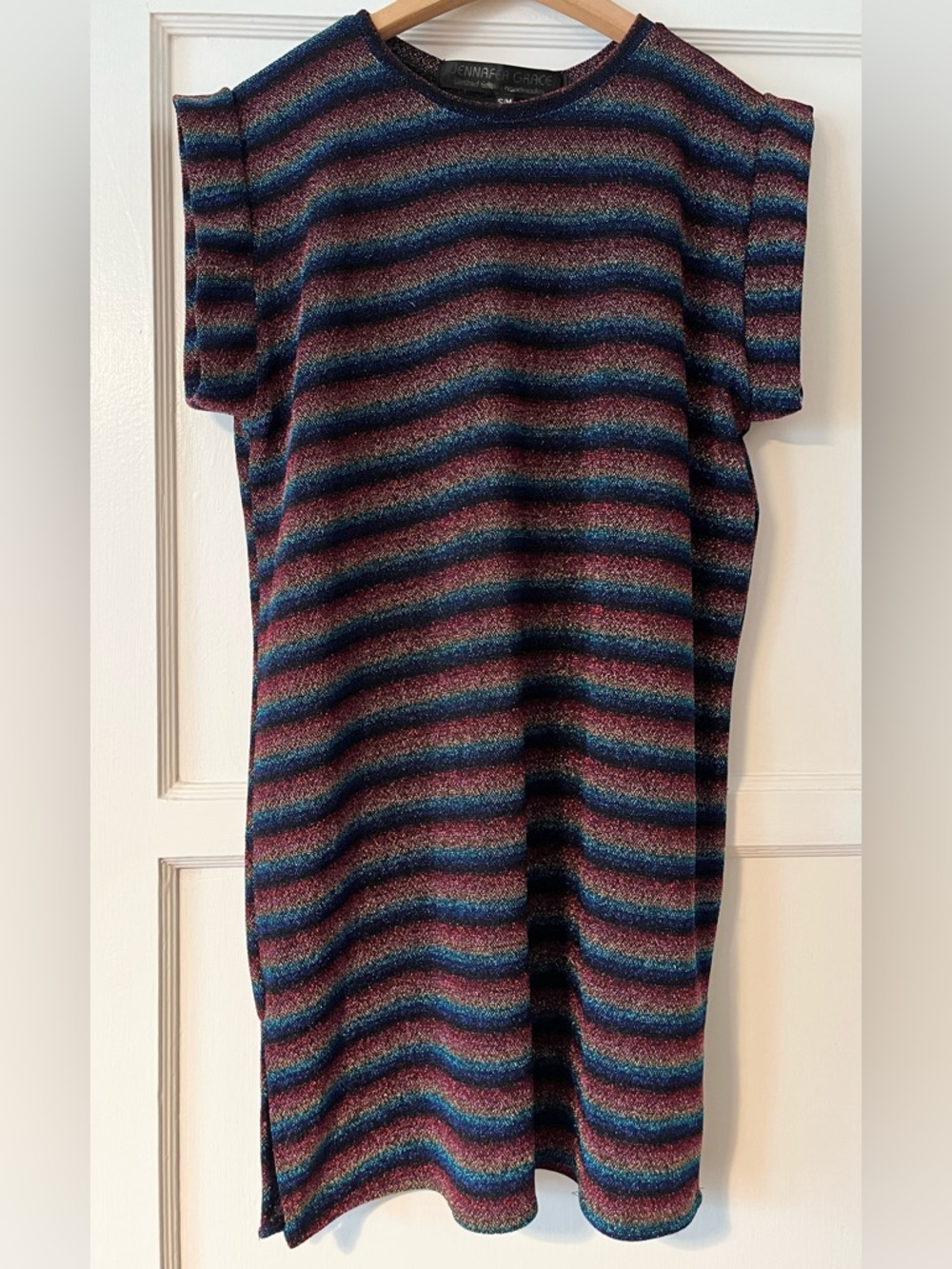 Jennifer Grace metallic rainbow dress